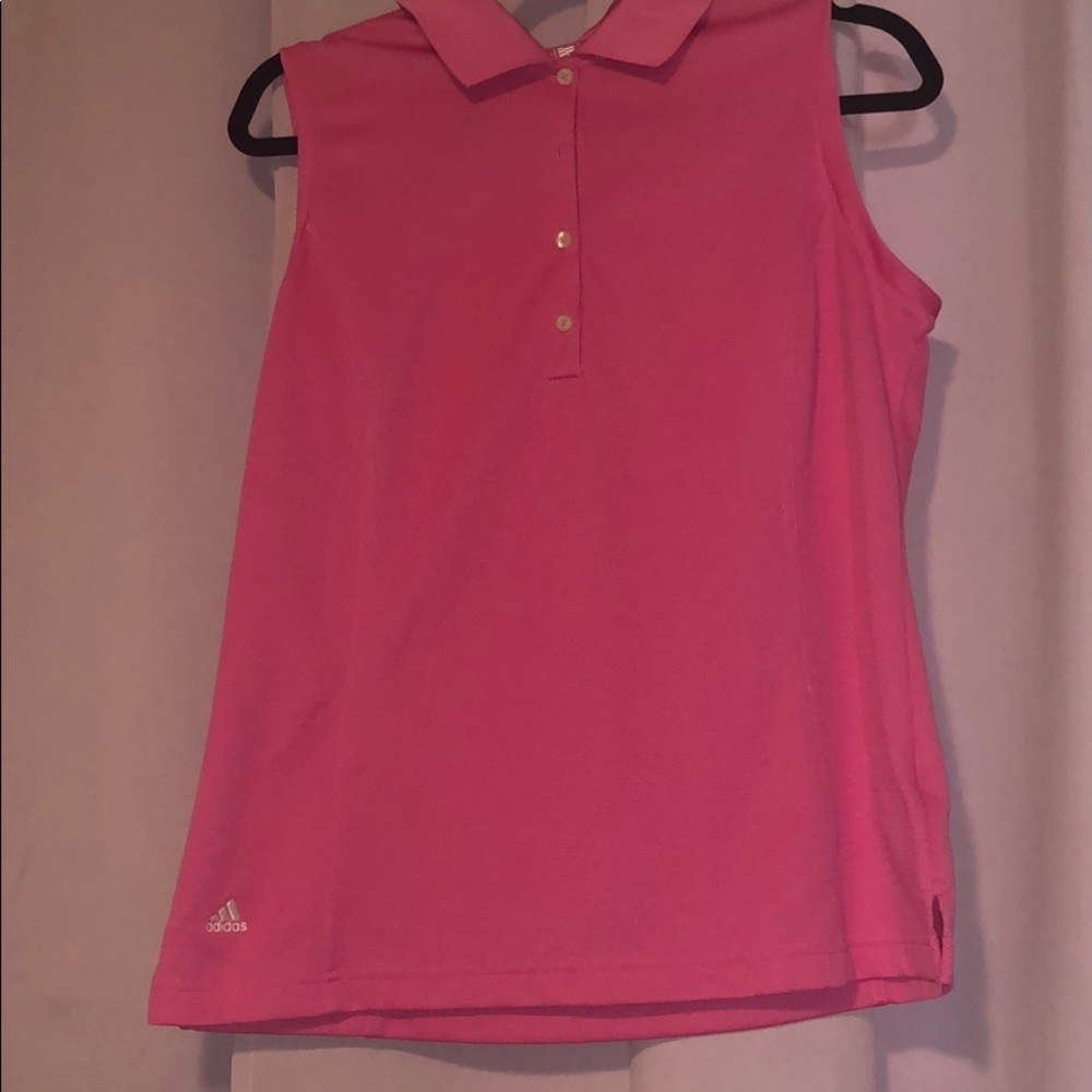 Women’s pink adidas golf tank